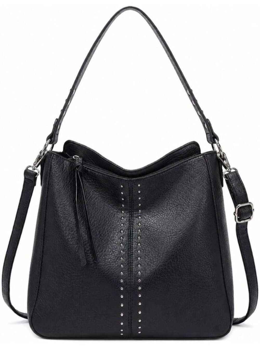 Women's Black Leather West Hobo Crossbody Leather Purse Ladies Shoulder Bag
